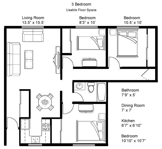 2 Bedroom Second Floor